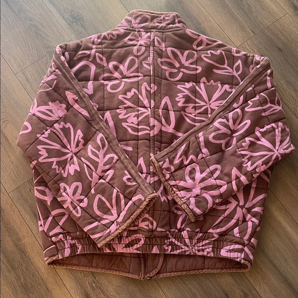 Free People Printed Dolman Jacket- Chocolate Combo - Picture 5 of 5